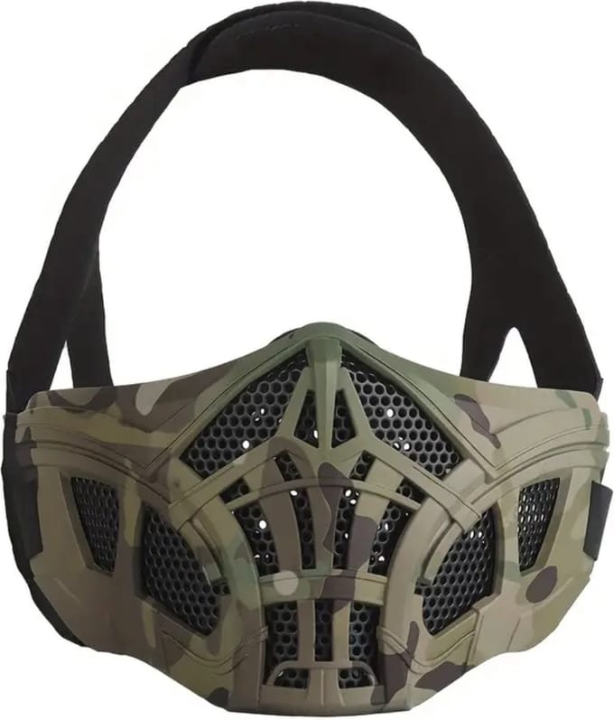 Nivard Airsoft Masker - Paintball - Mask - Tactical Helmet - Helm - Half Face - Camouflage