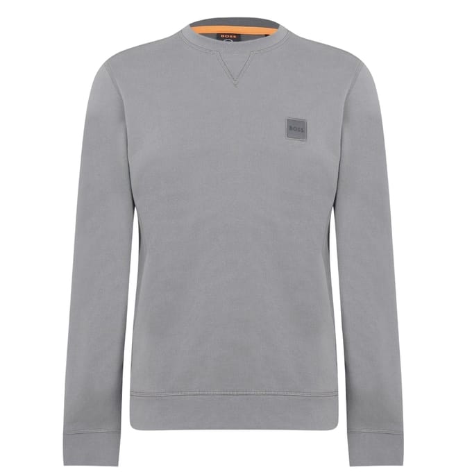 Boss Heren Westart Premium Katoenen Sweatshirt met Crew Hals (Houtskool)