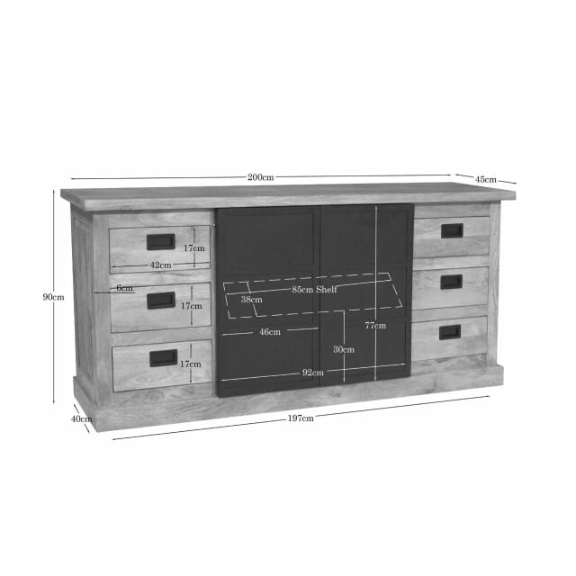 Starfurn - Dressoir Noa - Bruin - 45x200x90 cm
