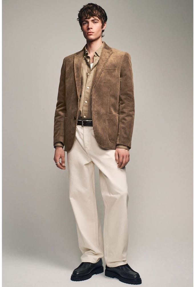 Next - Heren - Corduroy blazer - Bruin