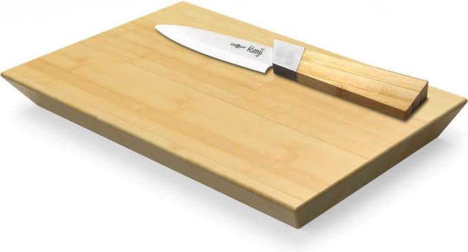 Cookut Bamboe - Snijplank - inclusief mes - klein - bruin