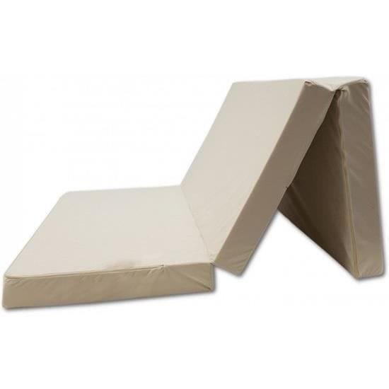 Logeermatras - camping matras - reismatras - opvouwbaar matras - 80 x 200 x 10 - creme