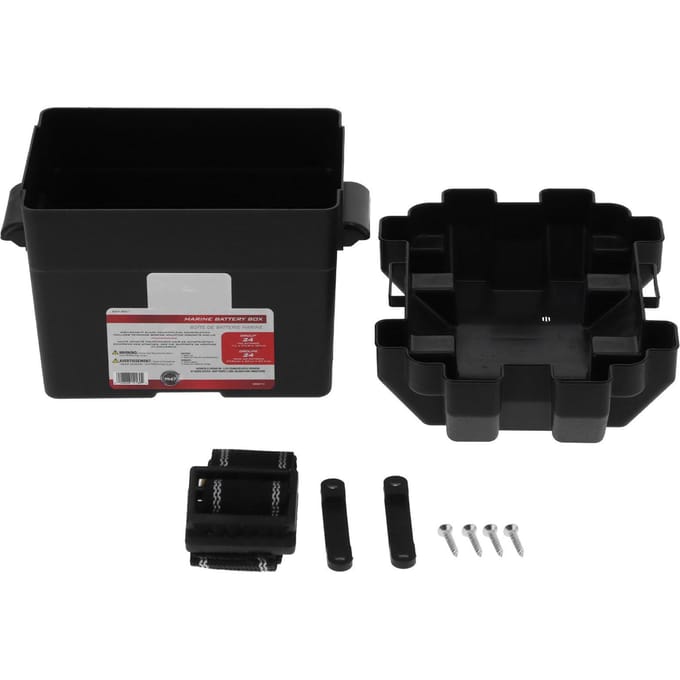 Multifunctionele Batterijbox Opberghouder Grote Capaciteit met Riem Universeel voor Auto Vrachtwagen Boot Camper black