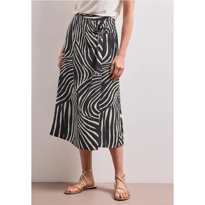 Midirok in wikkel-look met print