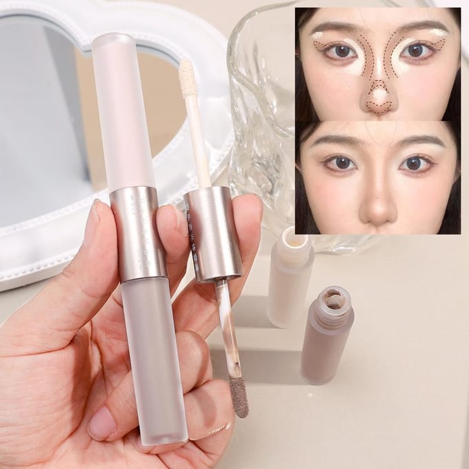 Bâton de contour à Double extrémité 2 en 1, correcteur, ombre pour le visage, bronzant, maquillage, cosmétiques