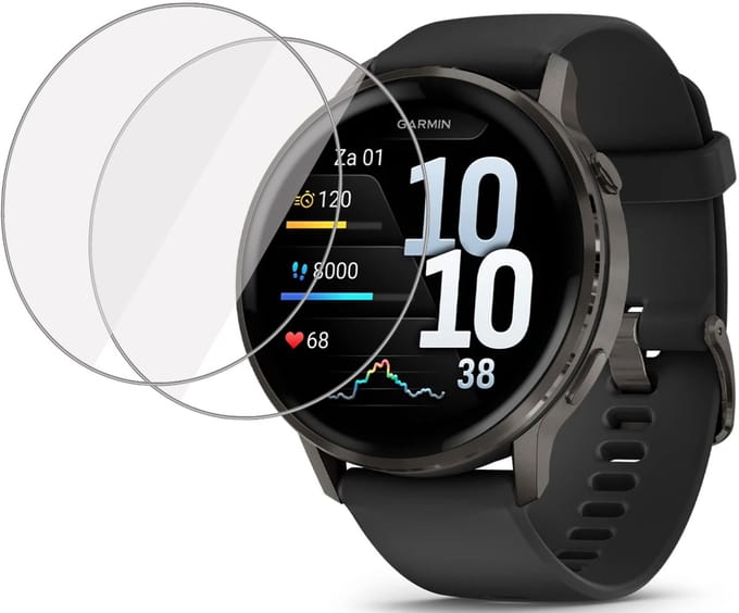 2x Folie Screenprotector Geschikt voor Garmin Venu 4 45mm - Screenprotector - Beschermglas Folie
