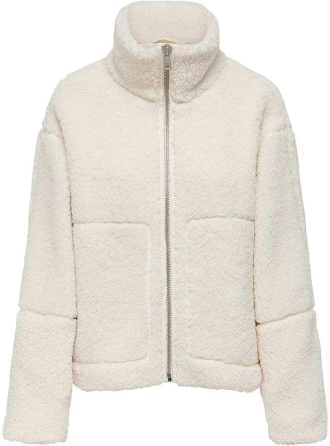 Only Aspen Teddy Jack - Dames Lange rits fleece - Cloud Dancer