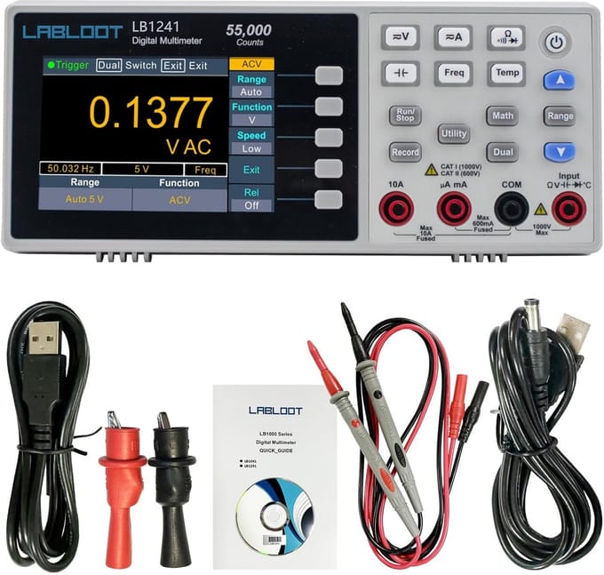 Desktop Digitale Multimeter met Groot LCD Scherm voor Spanning, Stroom, Weerstand en Temperatuurmeting