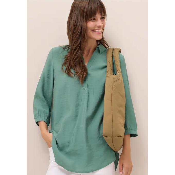 Lange blouse in effen kleur