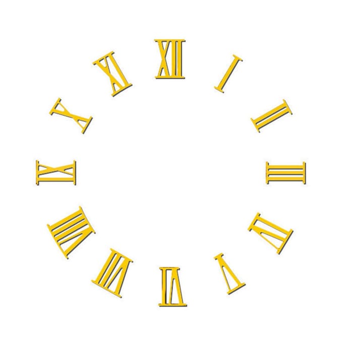 Set Romeinse cijfers geborsteld messing L=25