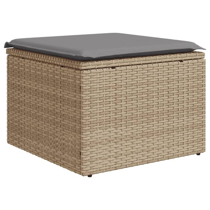 vidaXL - 7-delige - Loungeset - met - kussens - poly - rattan - beige
