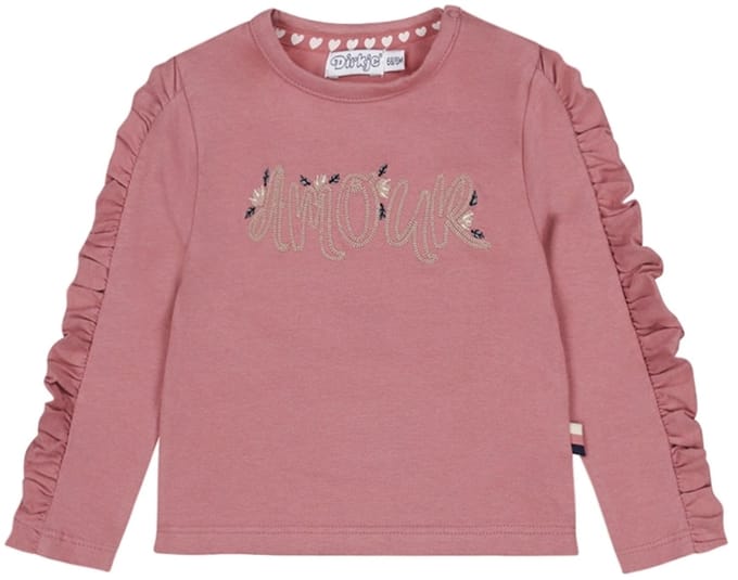 Dirkje-Meisjes T-shirt ls-Mauve