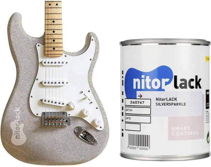 NitroLACK Nitrocellulose Lak - Zilveren Sparkle Gitaarlak