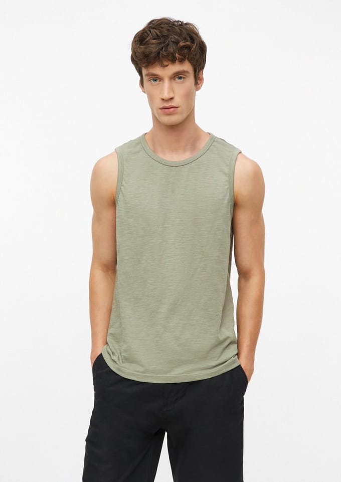 Zachte gemengde katoenen tanktop met ronde hals s.Oliver