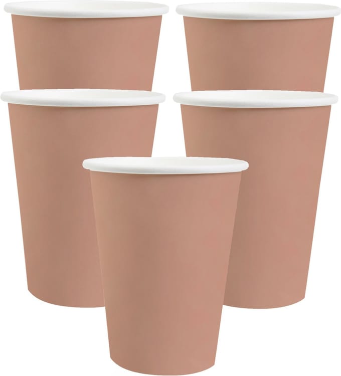 Santex feest/verjaardag bekertjes - 20x stuks - karton - rose goud - 270 ml