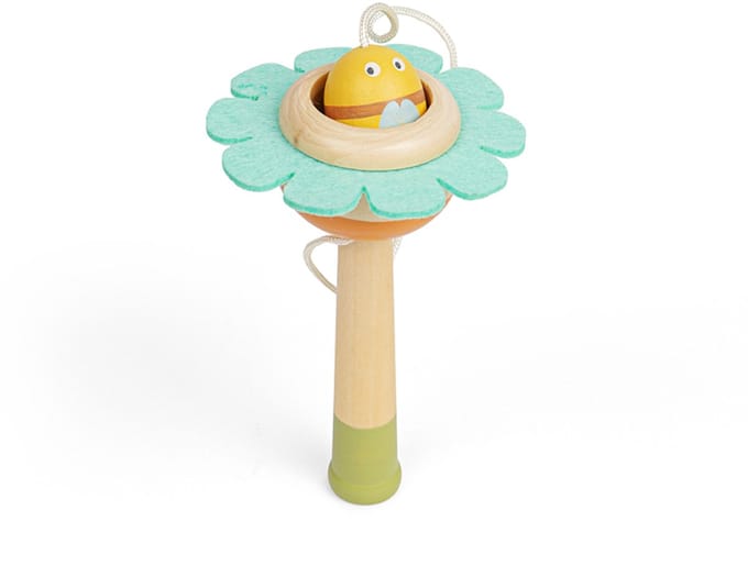 BigJigs educatief speelgoed Flower Ball and Cup kleurrijk karton.