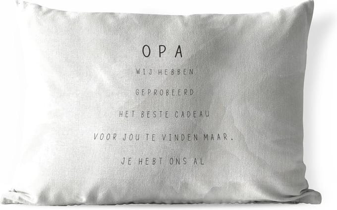 Buitenkussens - Opa - Spreuken - Het beste cadeau - Quotes - 60x40 cm - Weerbestendig