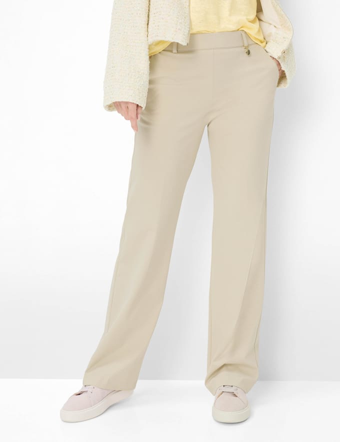 Raphaela by Brax Dames Broek  Style LILLYTH FLARED ecru, lichtbeige, maat 46K