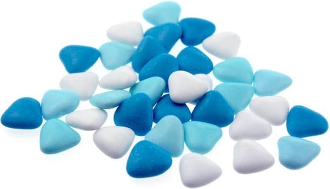 Chocolade Dragee Hartjes blauw - 900 gram - geboorte - babyshower