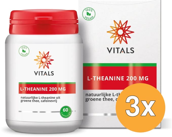 3x Vitals L-theanine 200 mg (60 capsules)