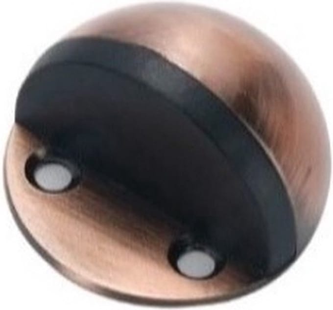 Scoby - Deurstopper - Zelfklevend - Ronde Deurstopper - Door Stopper - 4,5x4,5x2,5cm - RVS/Rood/Brons