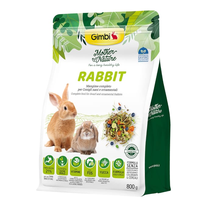 800 g Gimbi Mother Nature Rabbit konijnenvoer