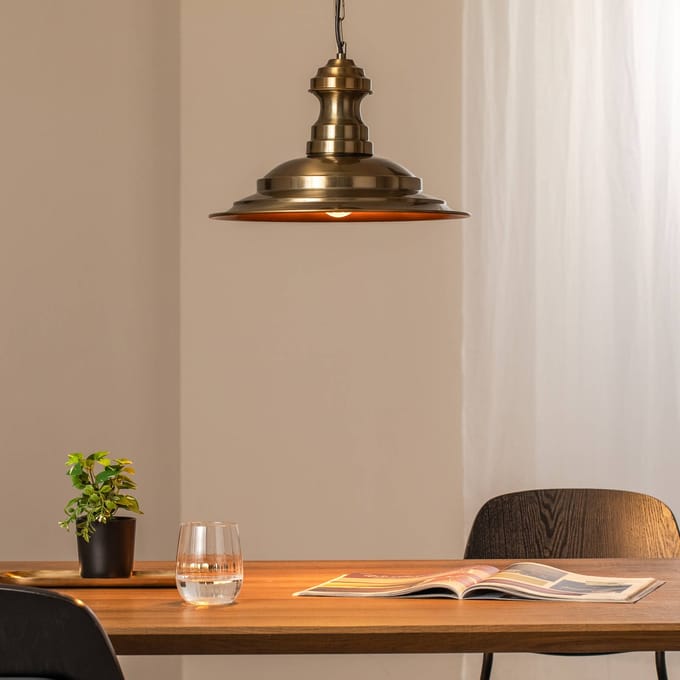 Opviq Hanglamp Sivani MR-637, antiek goud, metaal, Ø 39 cm