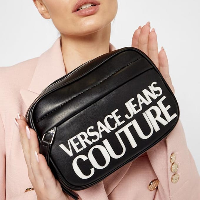Versace Jeans Couture Witte Logo Rits Kunstleer Heuptas Dames heuptas Zwart E1VVBBM2-71413-899 Basic Set (Bag+Dust Bag) black