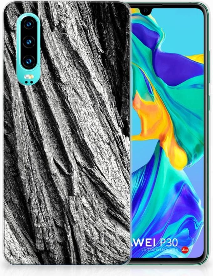 Bumper Hoesje Huawei P30 Boomschors Grijs