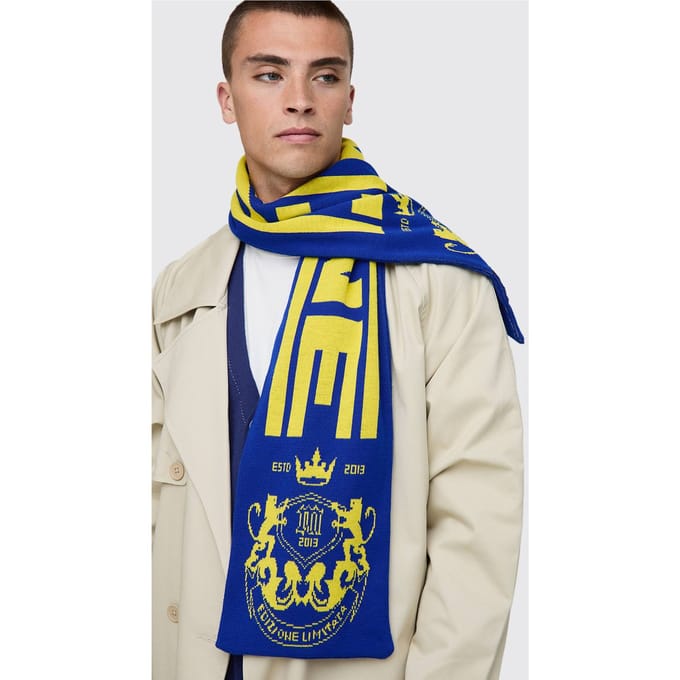 Jacquard gebreide sjaal | Navy