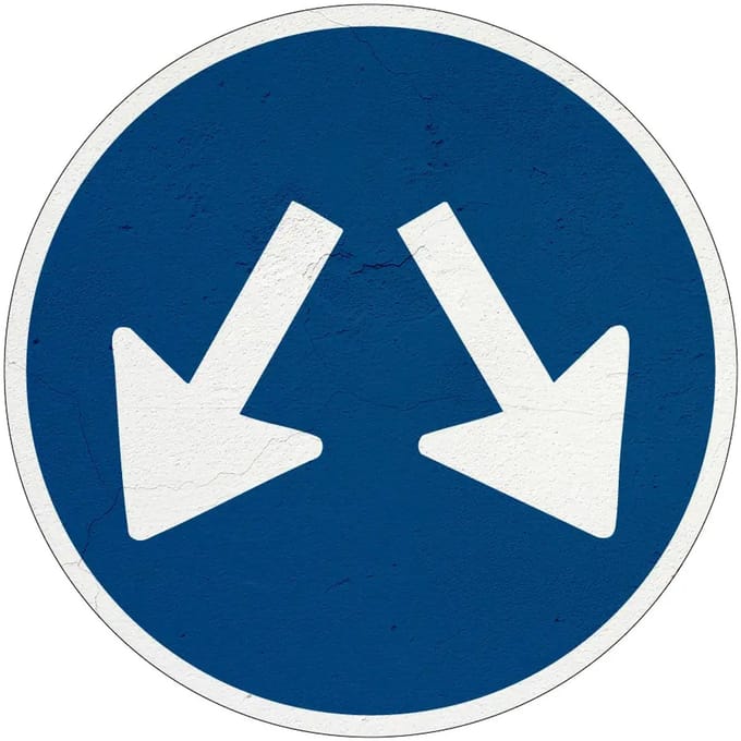 Beide kanten passeren bord - D3 | Sign Again materiaal | 20 cm
