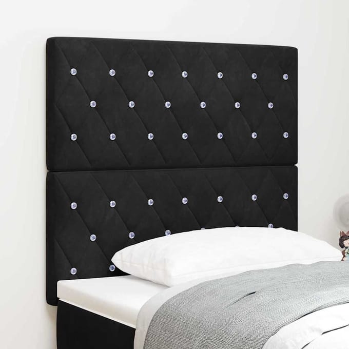 vidaXL - Hoofdbord - Zwart - 90 - cm - Fluweel