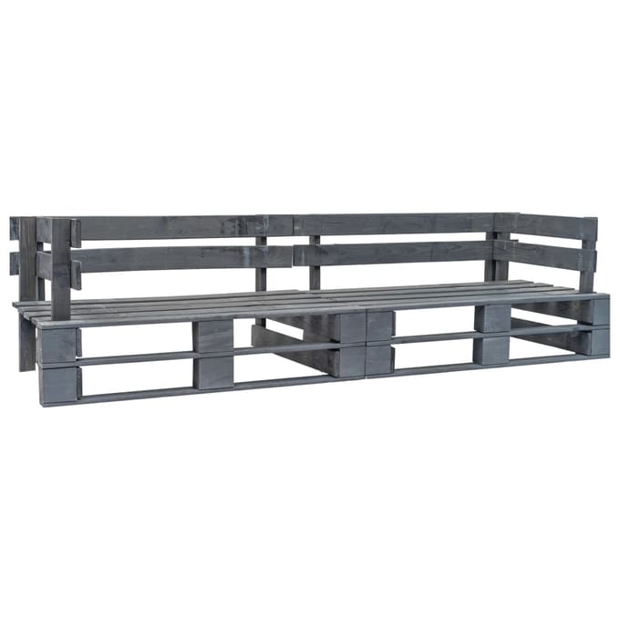vidaXL - Tuinbank - 2-zits - pallet - hout - grijs