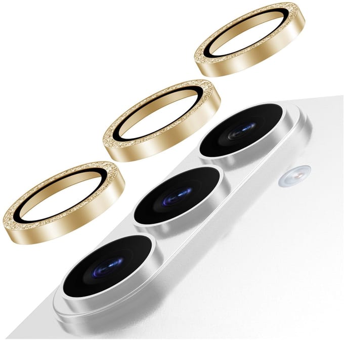 AVY Camera Lens Protector Rings | Geschikt voor Samsung Galaxy S26 Plus | Camera Lens Protector Glas | Schokbestendig | Krasbestendig | met Applicator | Glitter Goud
