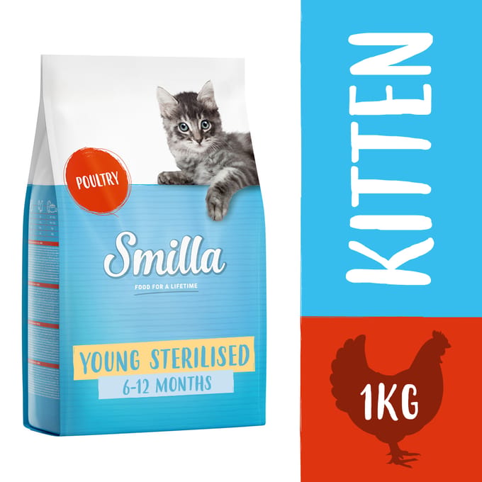 1kg Smilla Young Sterilised met Gevogelte Katten Droogvoer