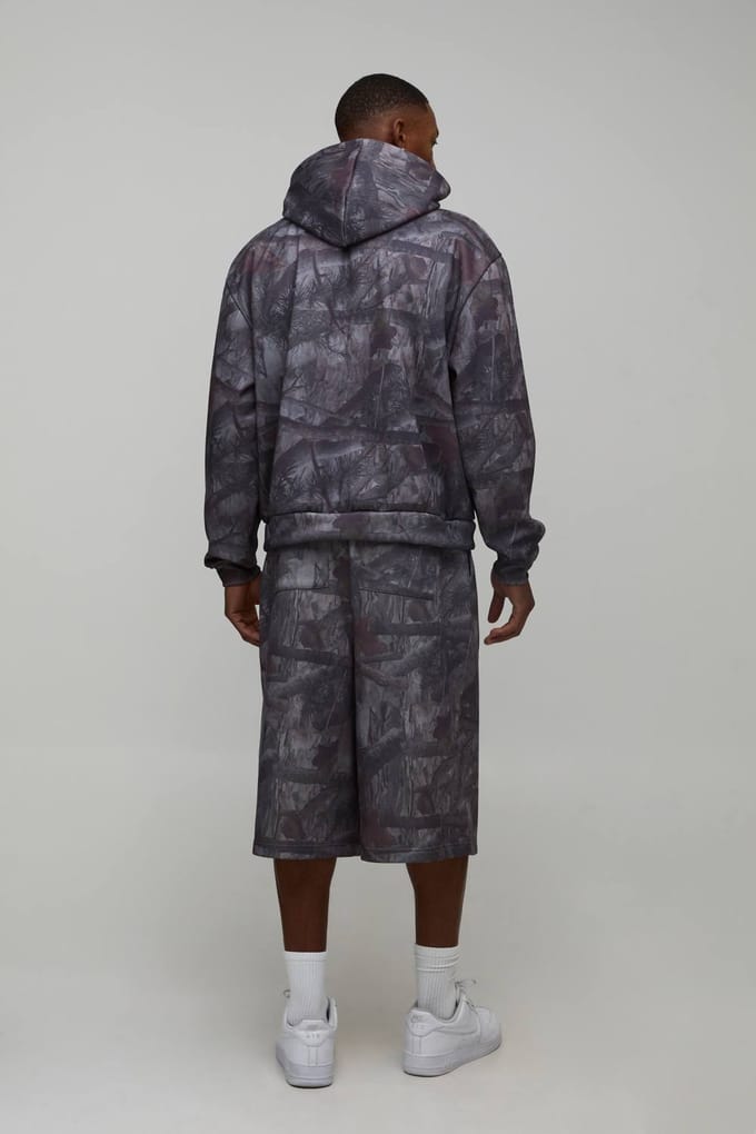Gewassen Camo Boxy Oversized Hoodie | Size Small