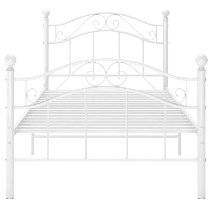 vidaXL - Bedframe - metaal - wit - 90x200 - cm
