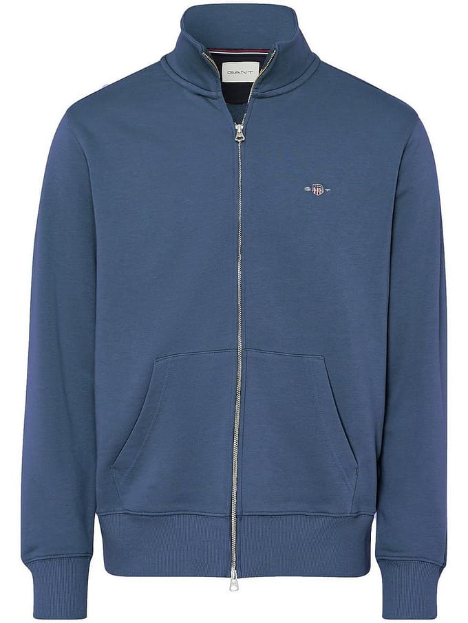 Sweatvest hoogsluitende rits Van GANT blauw