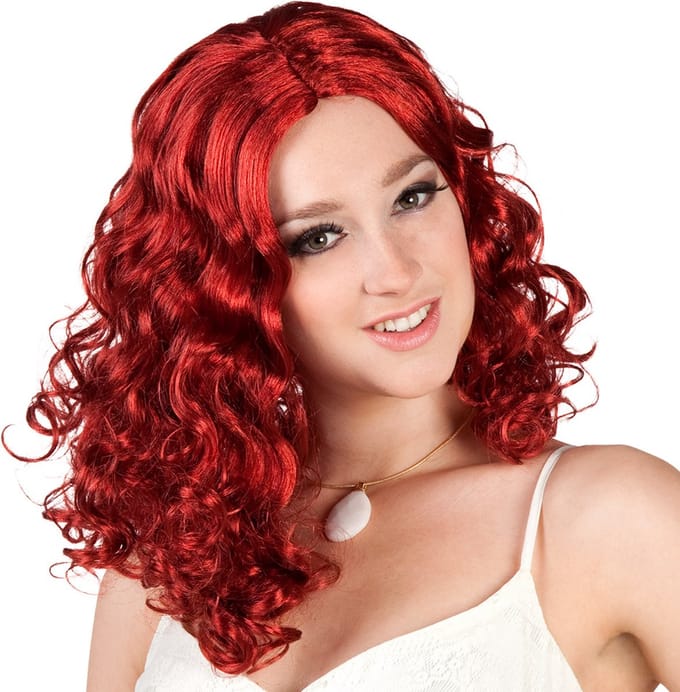 Boland - Pruik Celeste Rood - Krullen - Halflang - Vrouwen - -