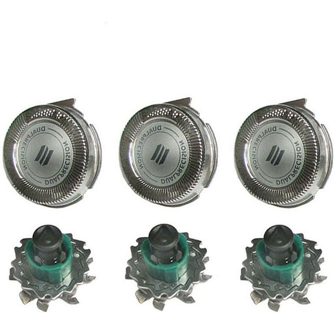 3 stuks vervangende meskoppen voor scheerapparaat, compatibel met Philips RQ11 Dual Precision 3Pcs gray
