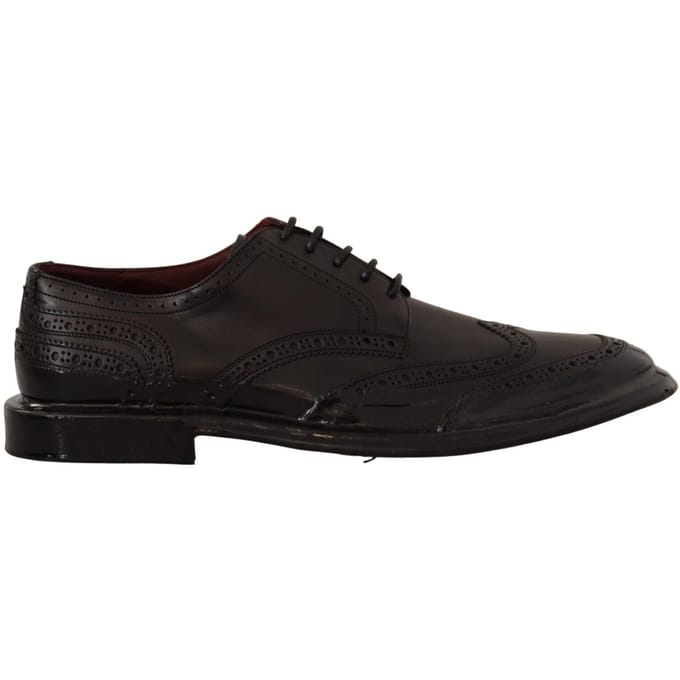 Dolce & Gabbana Zwarte Leren Oxford Wingtip Formele Derby Schoenen