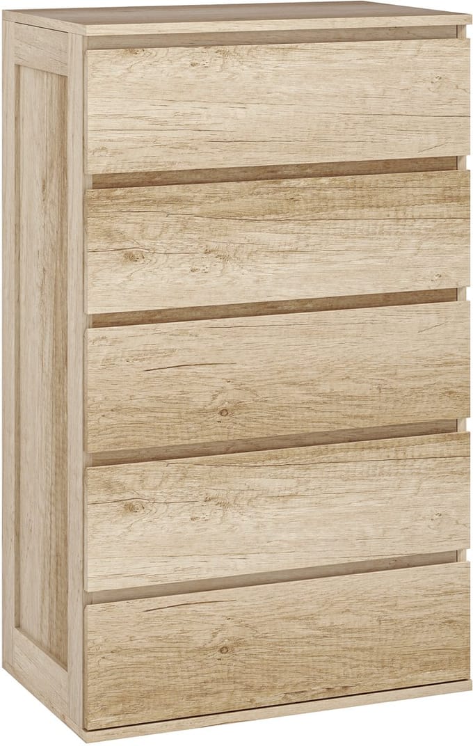 HOMCOM-Ladekast-Spaanplaat-60x38x100cm-Natuurlijk hout