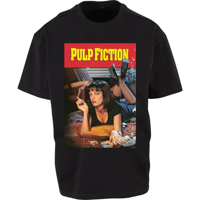 Merchcode Pulp Fiction - Clean Oversize Heren Tshirt - M - Zwart