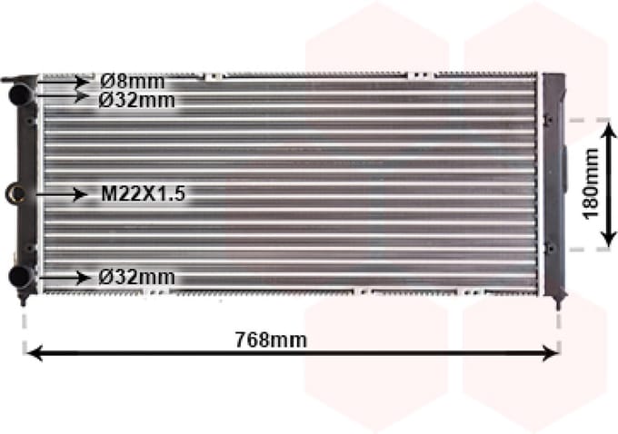 Van Wezel - RADIATOR VOOR VW PASSAT B2 1980-1988 321121251AJ