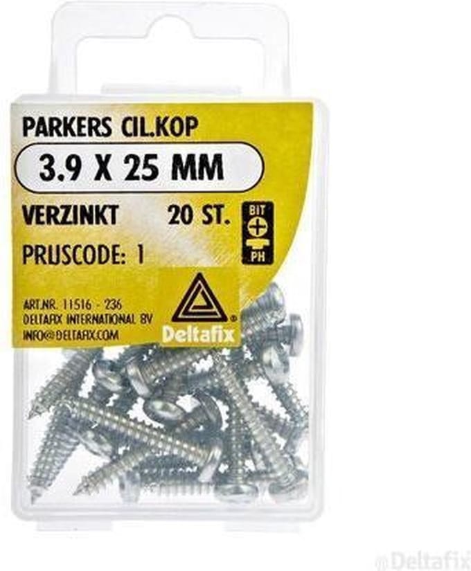 Spaanplaatschroeven Cilnderkop Verzinkt 3.9x25mm