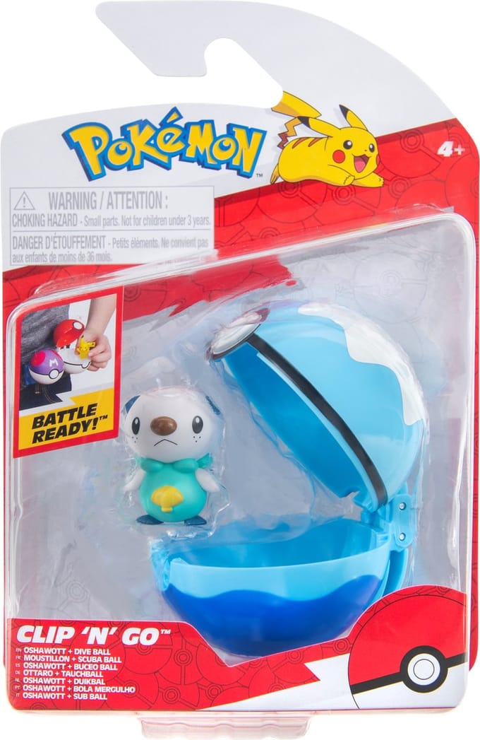 Pokemon - Clip 'N' Go Oshawott with Dive Ball