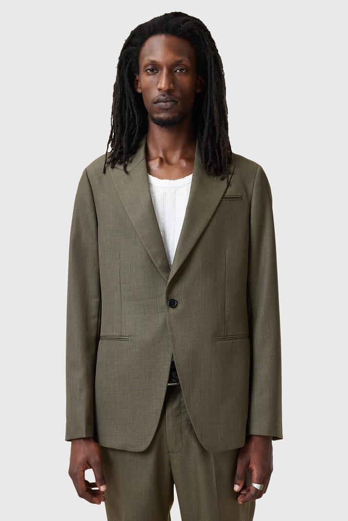 AllSaints Ward Blazer Khaki Brown Größe: 44 | Blazer Outlet | Herren | Braun