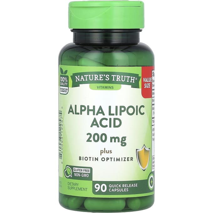 Nature's Truth, Acide Alpha-Lipoïque, 200 mg, 90 Gélules à Libération Rapide