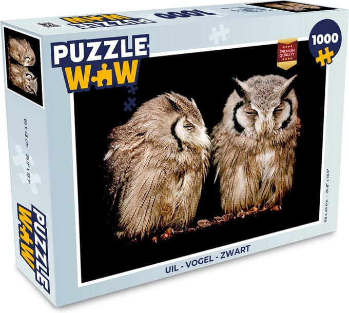 Puzzel Uil - Vogel - Zwart - Legpuzzel - Puzzel 1000 stukjes volwassenen