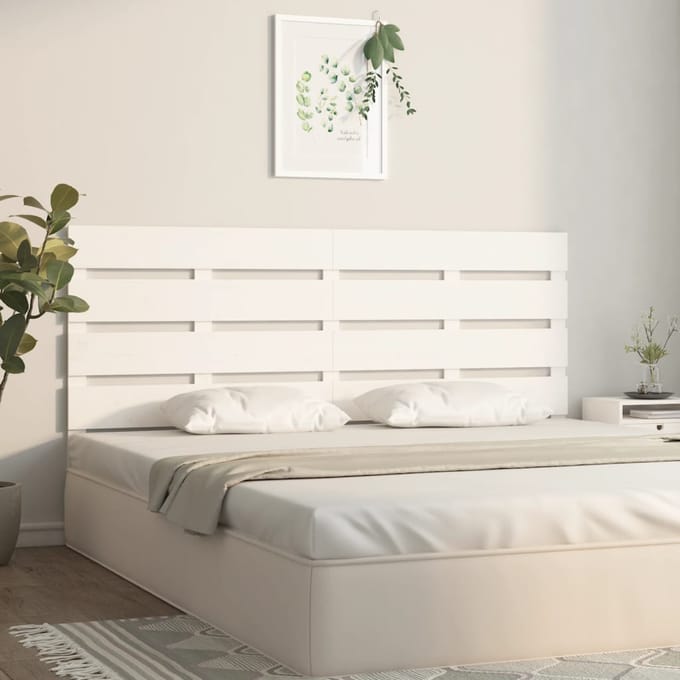 vidaXL - Hoofdbord - 200x3x80 - cm - massief - grenenhout - wit